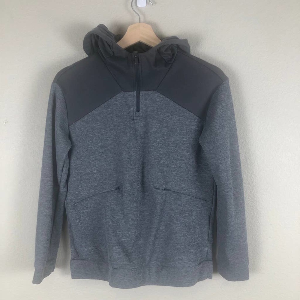 All In Motion‎ Hoodie Sweater Gray 1/4 Zip Lightweight Pockets Casual Size Large